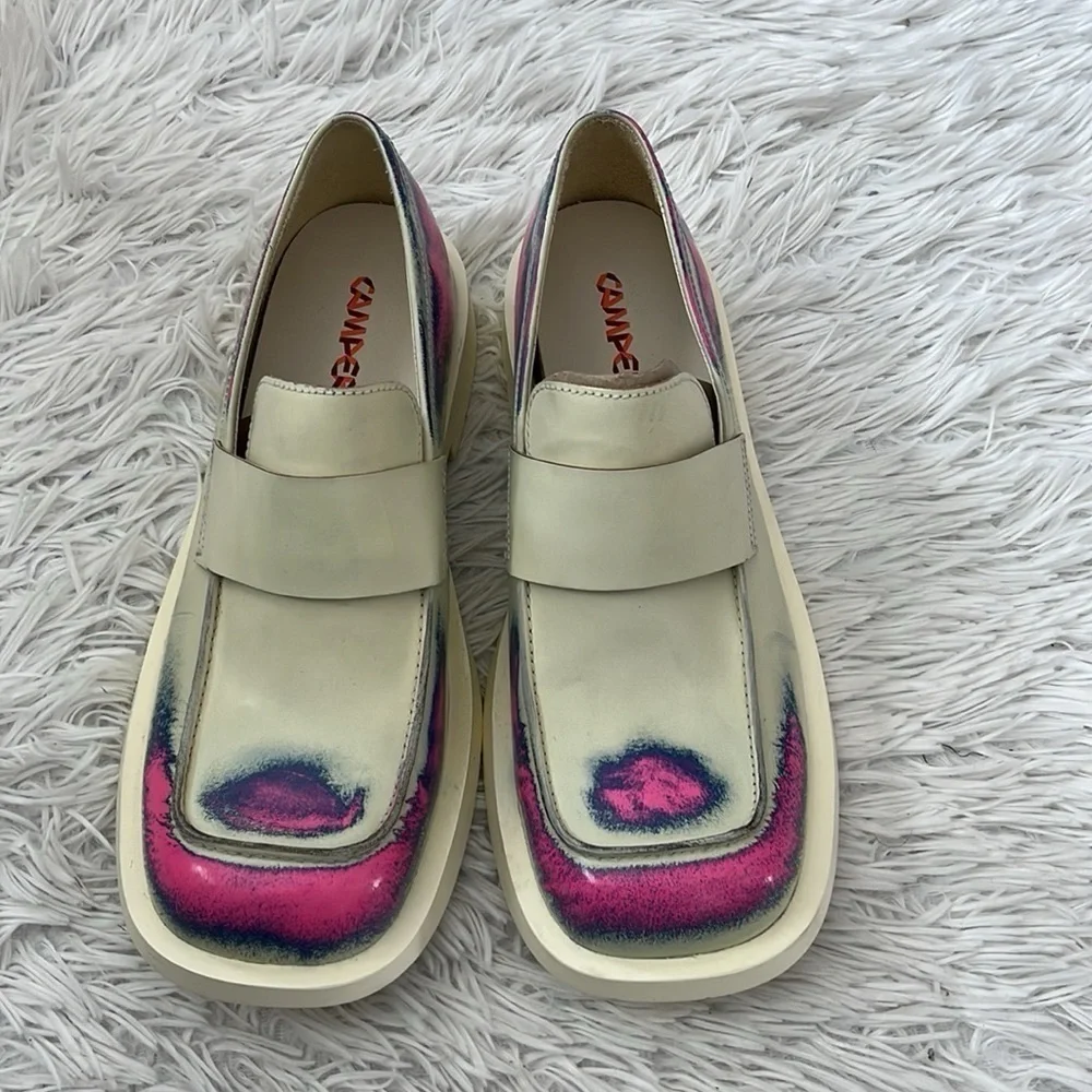 Camper MIL 1978 Men’s loafers Smudge fax Mattress crayon multicolor size 10 - Picture 6 of 11